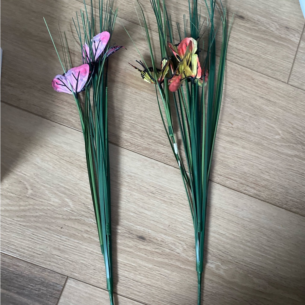 Decorative Butterfly and Grass Stems